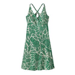 Patagonia Amber Dawn Dress Women's in Bees and Flowers Heartleaf Green
